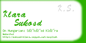 klara sukosd business card